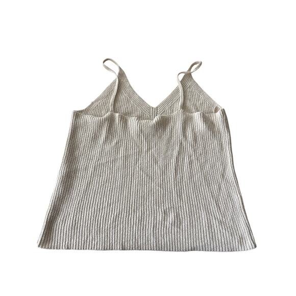 Banana Republic Prima Cotton Hemp Ivory Knit Tank Top Size L - Read - Picture 4 of 4